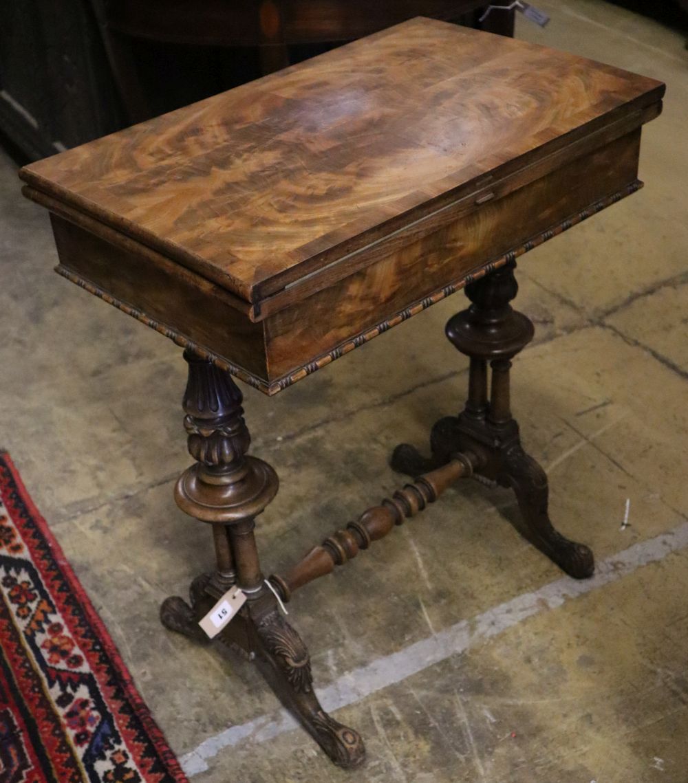 A Victorian mahogany work table in the Gillows style, width 64cm depth 40cm height 74cm